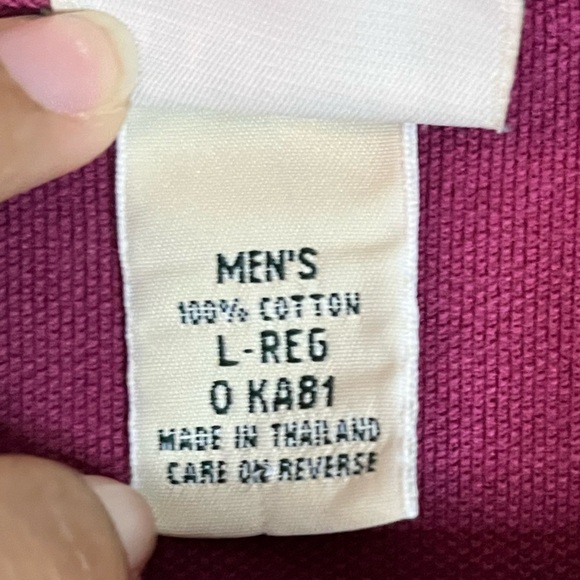 L.L. Bean Burgundy Long-Sleeve Polo Shirt Men’s Large 100% Cotton Classic Fit - Picture 15 of 16